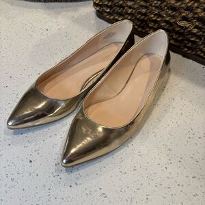 Nine West Gold Pointed Toe Flats